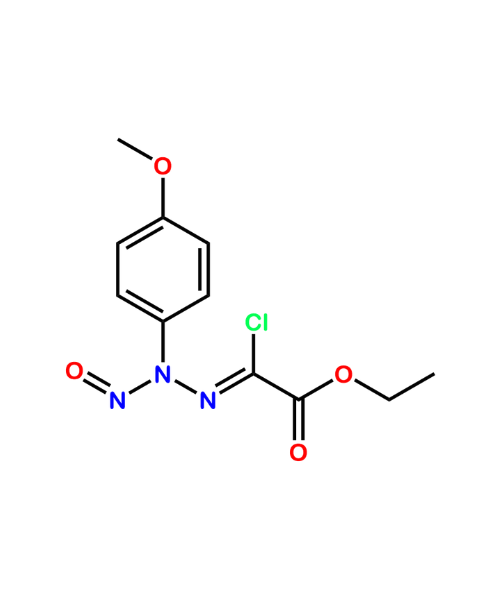Chemical structure of Ethyl (Z)-2-chloro-2-(2-(4-methoxyphenyl)-2-nitrosohydrazineylidene)acetate
