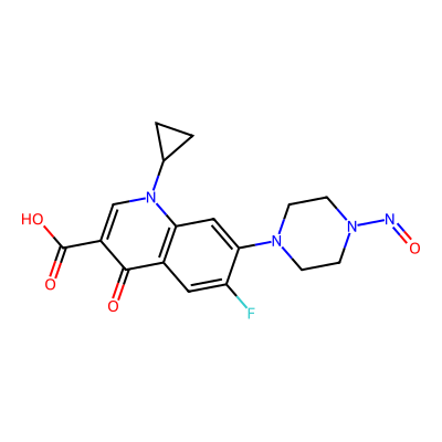 Chemical structure of N-Nitroso Ciprofloxacin