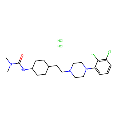 Chemical structure of Cariprazine Dihydrochloride