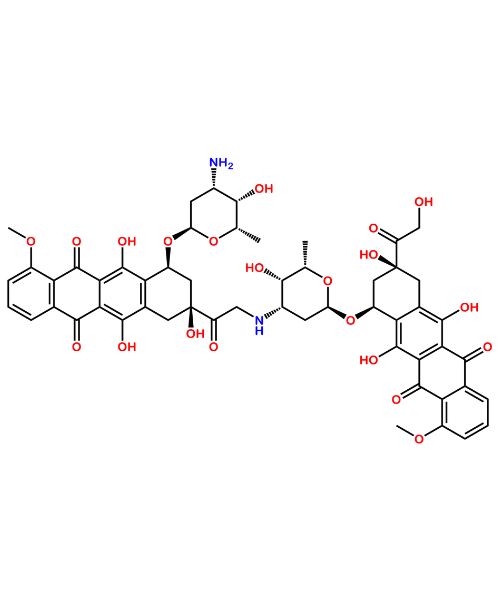 Chemical structure of Doxorubicin Dimer Impurity