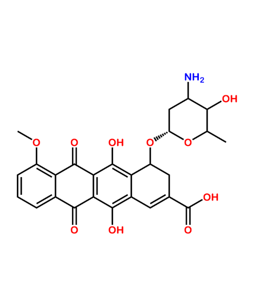 Chemical structure of Doxorubicin Olefin Impurity