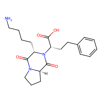 Chemical structure of Lisinopril diketopiperazine