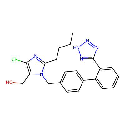 Chemical structure of Losartan API