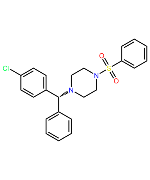 Chemical structure of (R)-1-((4-Chlorophenyl)(phenyl)methyl)-4-(phenylsulfonyl)piperazine