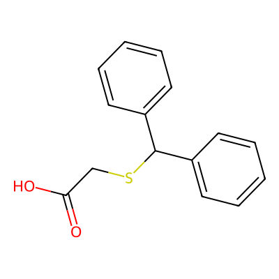 Chemical structure of 2-[(Diphenylmethyl)thio]acetic Acid