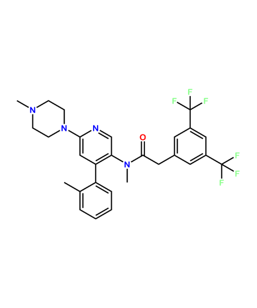 Chemical structure of Netupitant Benzyl Desmethyl impurity