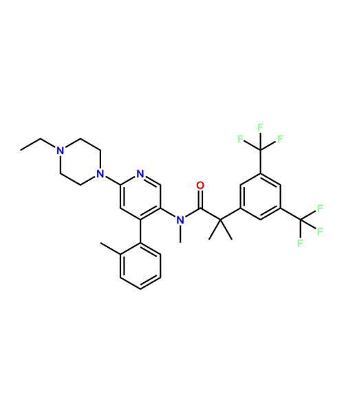 Chemical structure of Netupitant N-Ethyl Impurity