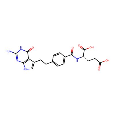 Chemical structure of Pemetrexed - API