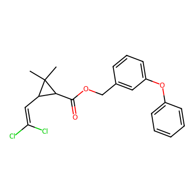 Chemical structure of Permethrin - API