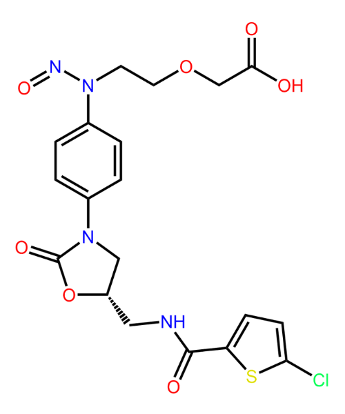 Chemical structure of Rivaroxaban Nitroso Impurity 2
