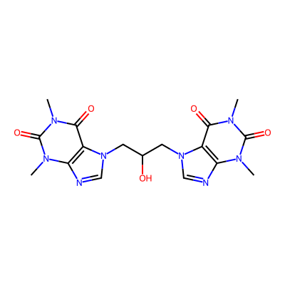 Chemical structure of 1,3-ditheophylline-propan-2-ol