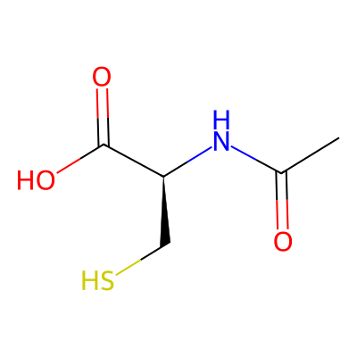 Chemical structure of Acetylcysteine