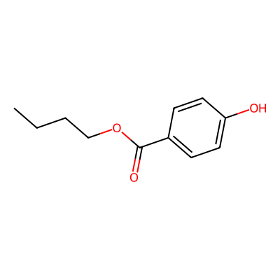 Chemical structure of Butylparaben