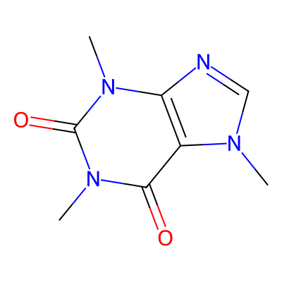 Chemical structure of Caffeine