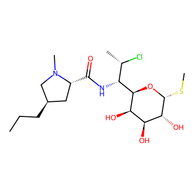 Chemical structure of Clindamycin