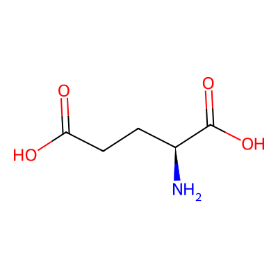 Chemical structure of Glutamic Acid
