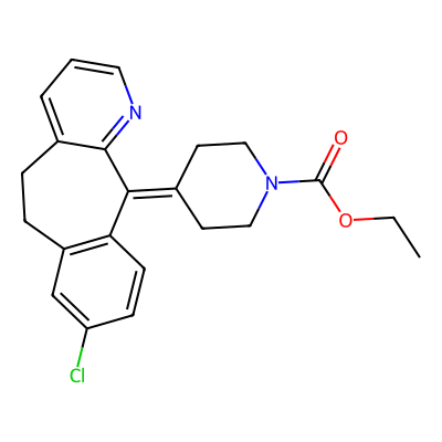 Chemical structure of Loratadine