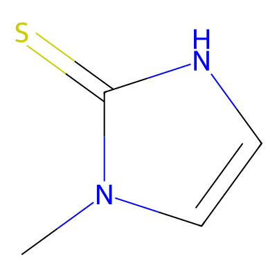 Chemical structure of Methimazole