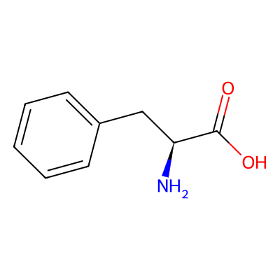 Chemical structure of Phenylalanine